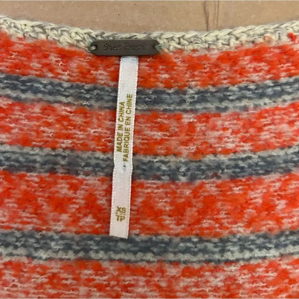 Free People fisherman  knit cap sleeve babydoll  fair isle wool sweater top. XS